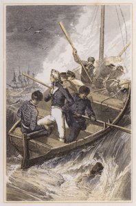 Nelson embarqué sur son navire pendant une tempête - Myles Birket (after) Foster