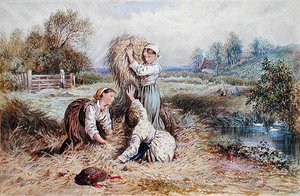 Enfants jouant dans un pré - Myles Birket Foster