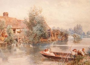 Bricoler sur la rivière - Myles Birket Foster