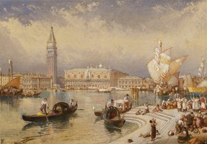 Le Palais des Doges, Venise, depuis les marches de San Giorgio Maggiore - Myles Birket Foster