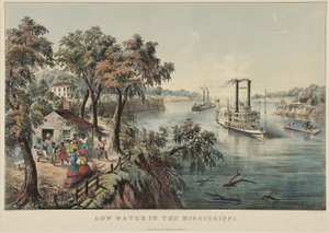 Basse eau dans le Mississippi, 1868 - Nathaniel Currier