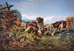 Sports de plein air américains : Sur un point - Currier and Ives
