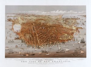La ville de San Francisco par Currier & Ives, c.1878 (lithographie en couleur)