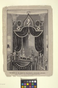 Corps du président martyr, Abraham Lincoln - N. and Ives J.M. (1824 95) Currier
