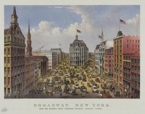 Broadway, New York depuis le bâtiment Western Union Telegraph regardant vers le nord