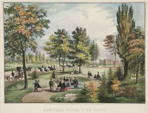 Central Park - La promenade - Currier and Ives