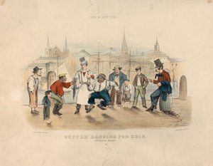 Cuffee dansant pour des anguilles – Marché Catharine (La vie à New York) - Currier and Ives