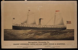 Compagnie de vapeur métropolitaine, ligne extérieure quotidienne entre New York et Boston... Neptune