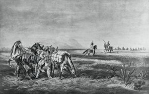 Paix ou guerre, Rencontre entre les Indiens et les chasseurs blancs, publié par Colin Simkin - Currier and Ives