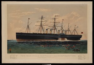 Le Grand Navire à Vapeur en Fer Great Eastern... Construit sous la direction de I K Brunel... - N. and Ives J.M. (1824 95) Currier