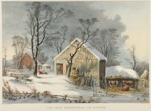 La vieille maison en hiver - Currier and Ives