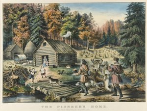 La maison du pionnier à la frontière occidentale - Currier and Ives