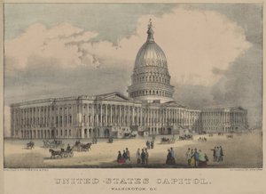 Capitole des États-Unis, Washington, D.C. 1872 (lithographie en couleur) - Currier and Ives