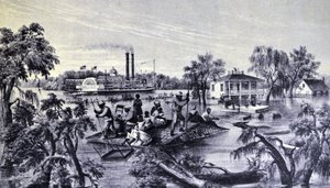 Crue du Mississippi - N. and Ives, J.M. Currier