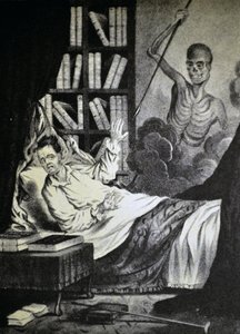 Illustration de Currier & Ives du 19ème siècle. Le mauvais homme à l
