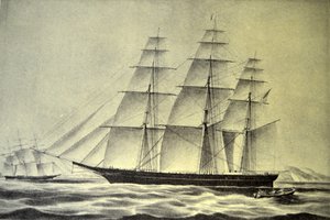Illustration de Currier & Ives du 19ème siècle. Le clipper Hurricane - N. and Ives, J.M. Currier