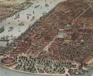 La ville de New York (détail), 1883