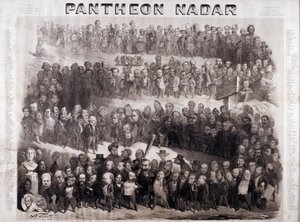 Le Panthéon Nadar représentant les grandes figures historiques du 19e siècle (personnalités intellectuelles et politiques) - Nadar