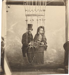 Autoportrait avec sa femme Ernestine dans une gondole de ballon - Nadar