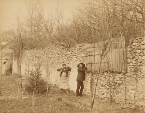 Ermitage de Sénart, un jardinier et Jules Belaube - Nadar [Gaspard Félix Tournachon]