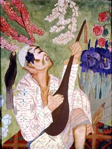 Homme japonais jouant du luth - Nadezhda Vladimirovna Lermontova
