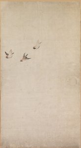 Chiots, Moineaux et Chrysanthèmes - Nagasawa Rosetsu