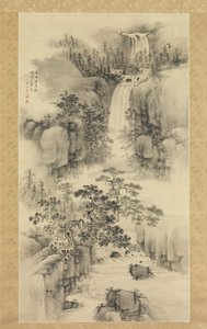 Paysage avec cascade, 1841 - Nakabayashi Chikuto