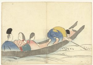 Personnes dans un bateau - Nakamura Hochu