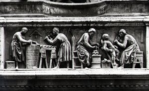 Relief représentant des artistes et des artisans au travail - Nanni di Banco