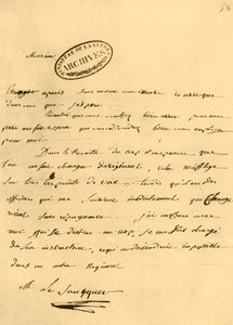 Lettre de Napoléon à Le Saucquer, greffier de guerre, 3 juin 1791, 1921 - Napoleon Bonaparte I
