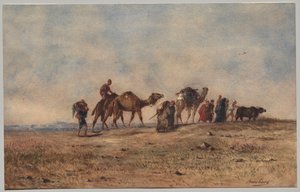 Une Caravane dans le Désert - Narcisse Berchere