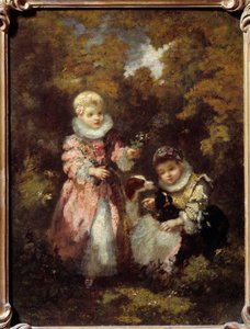 Enfants et chiens - Narcisse Virgile Diaz de la Peña