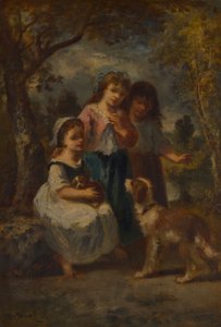 Trois petites filles, c.1870 - Narcisse Virgile Diaz de la Peña