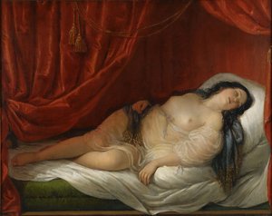 Une odalisque dans un intérieur rouge, début XIXe siècle