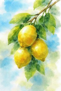 Une branche de citronnier éclatante