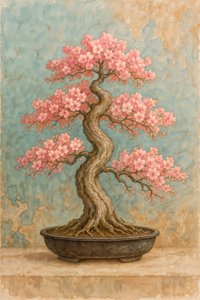 Bonsaï de cerisier en fleurs