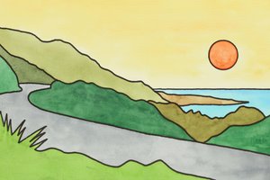Coucher de soleil sur la route côtière - Natalie Bruns