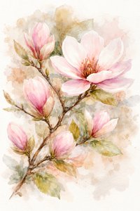Fleurs de magnolia roses