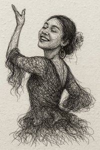 Une danseuse de flamenco souriante - Natalie Bruns