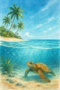Vue sur les tortues marines tropicales - Natalie Bruns