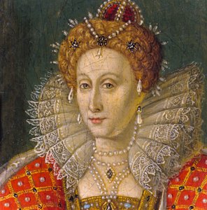 Détail du portrait miniature de la reine Élisabeth I