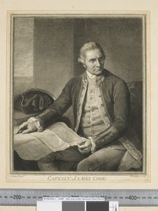 Capitaine James Cook, gravé par J. K. Sherwin (1751-90), c.1773-84 (gravure)