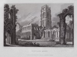 Abbaye de Fountains - Nathaniel (after) Whittock