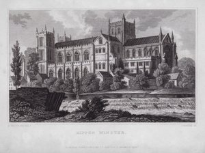 Minster de Ripon - Nathaniel (after) Whittock
