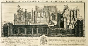 Vue Est du château de Kenilworth dans le comté de Warwick, 1729