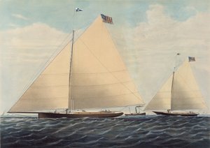Cutter Yacht Scud de Philadelphie - Modélisé par Robert L. Stevens, Esq., 1855 - Nathaniel Currier
