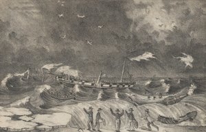 Naufrage épouvantable du Mexico sur la plage de Hempstead, 2 janvier 1837