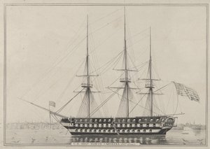 Navire américain North Carolina, 102 canons - Nathaniel Currier
