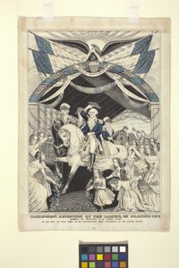 Réception de Washington par les dames en passant le pont de Trenton - Nathaniel Currier