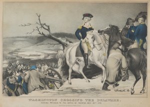 Washington traversant le Delaware - Soirée avant la bataille de Trenton, 25 décembre, ..., 1847